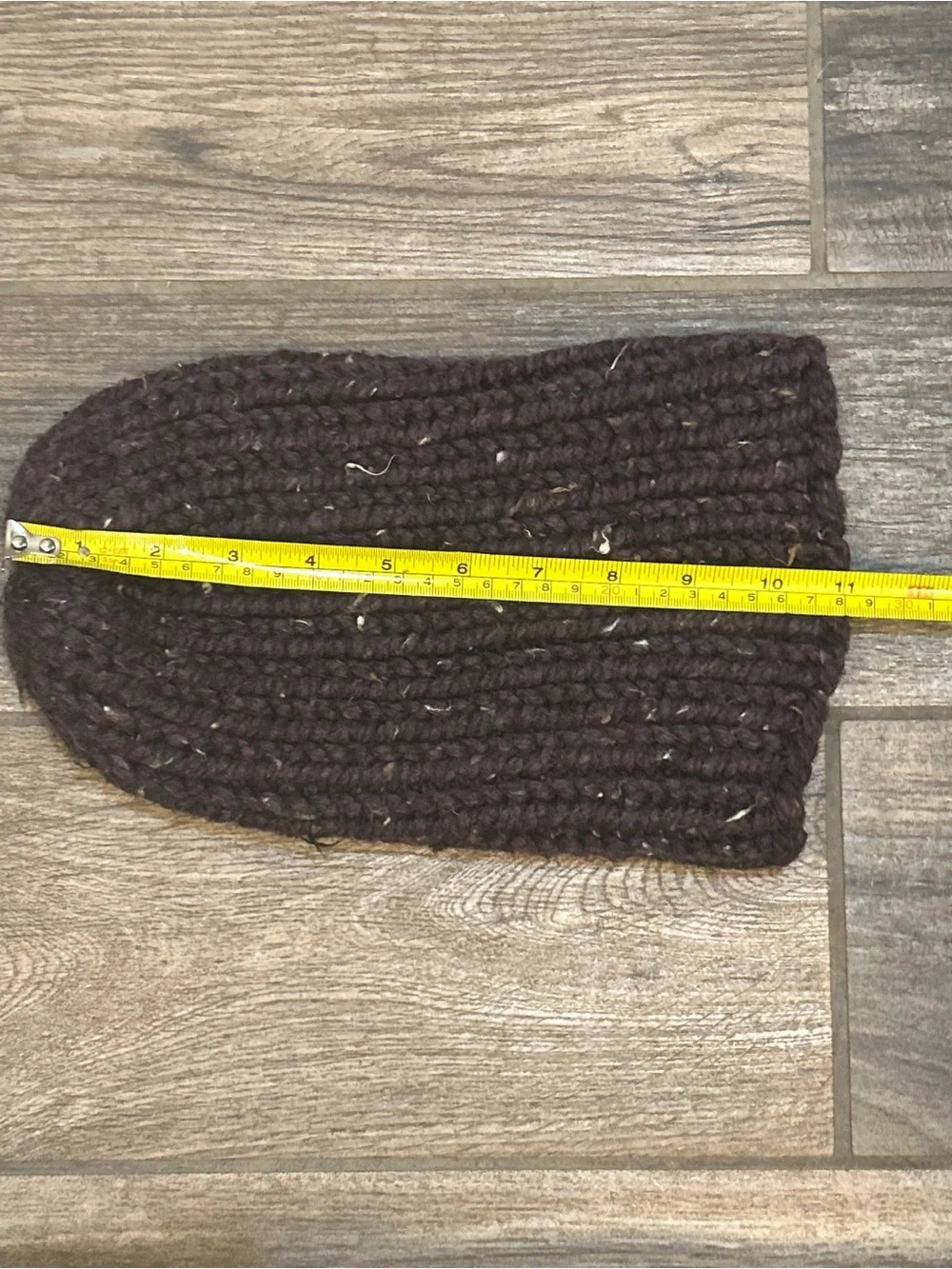Handmade Unisex Cozy Raisin Knit Wool Blend Chunky Cuff Beanie 11” NEW